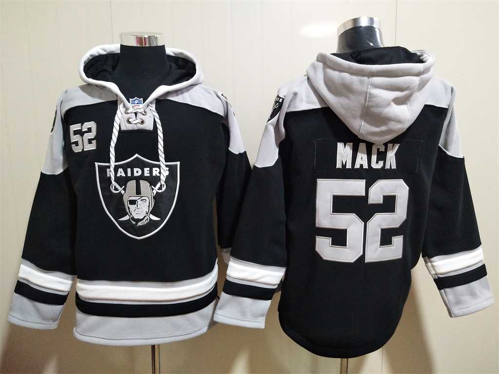 Raiders 52 Khalil Mack Black All Stitched Sweatshirt Hoodie,We sell and wholesale Raiders 52 Khalil Mack Black All Stitched Sweatshirt Hoodie on line form chian!